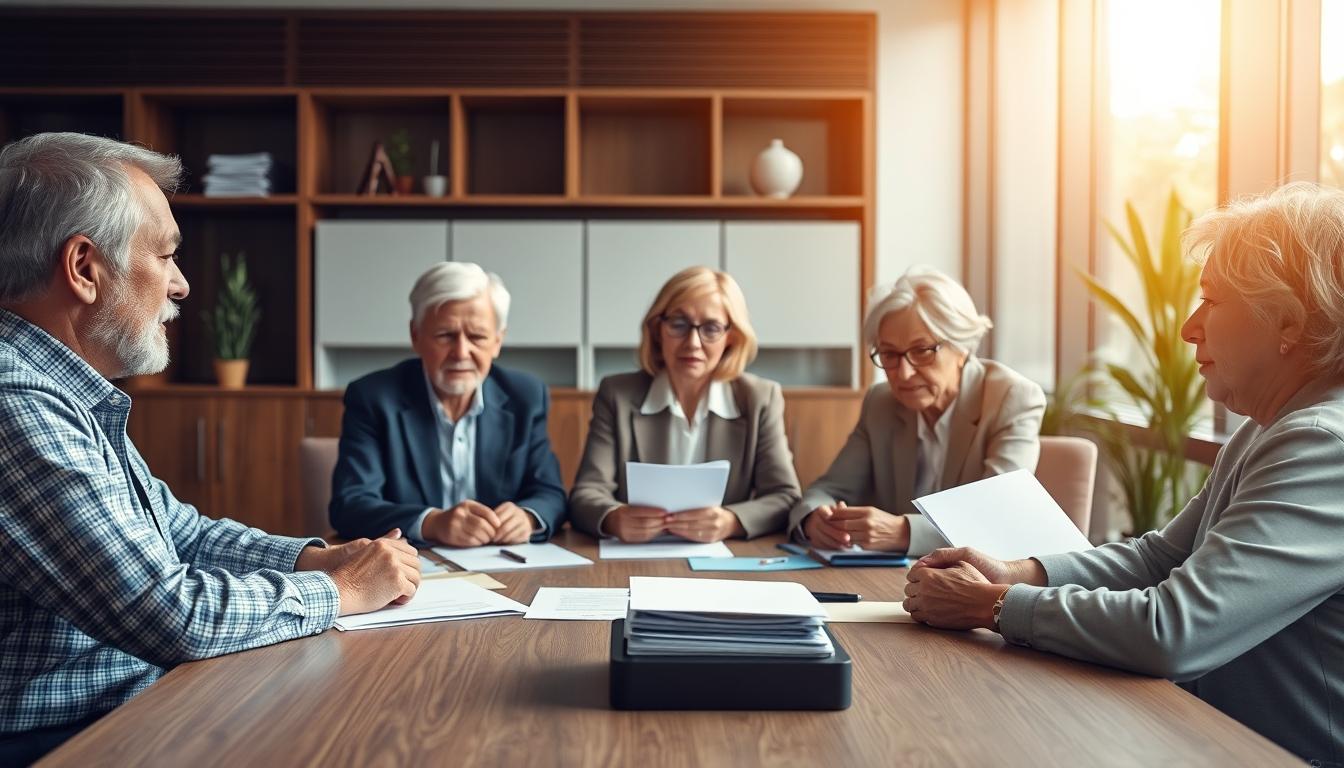 Family elder care planning discussion